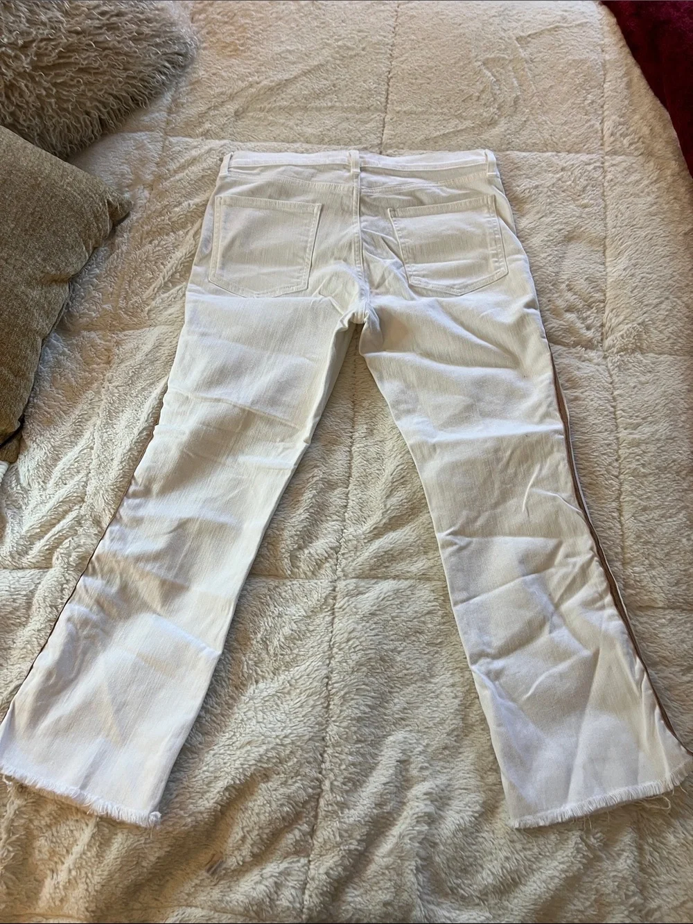 Veronica Beard High Rise Carolyn Baby Boot White Button Fly Jeans, Size 29